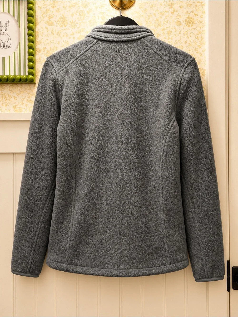 Lands’ End Gray Full Zip Fleece Jacket | Women’s Medium (10–12)